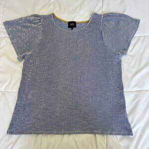 Anthropologie W5 Blue Navy White Striped Womens XL Blouse Soft Flowy